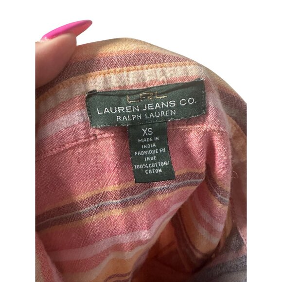 RALPH LAUREN 100% Cotton Striped Button Down Shirt Size XS - Picture 2 of 7